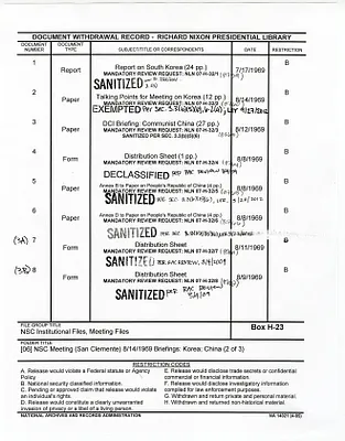 NSC Meeting (San Clemente) 8/14/69 Briefings: Korea; China [2 of 3]