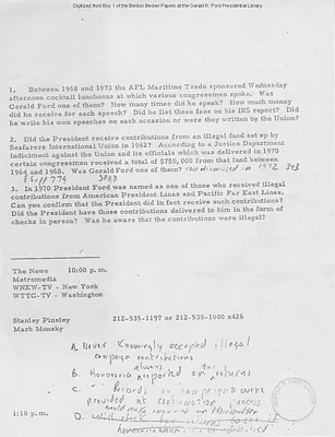 Campaign Records - 1970 - Congressional Campaign