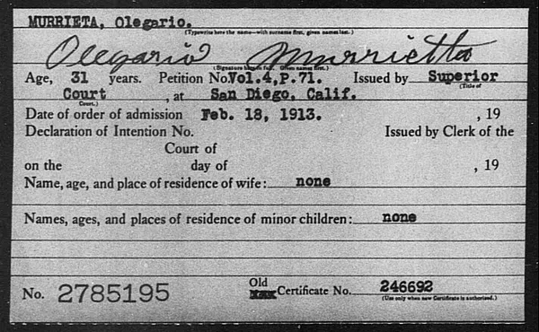 Murrieta, Olegario - 1913
