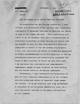 Harry Hopkins to Winston Churchill
