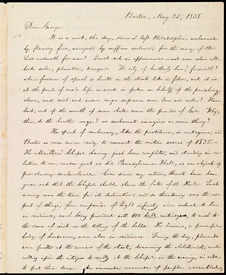 Letter from William Lloyd Garrison, Boston, [Mass.], to George William Benson, May 25, 1838