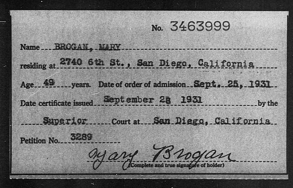 Brogan, Mary - 1931