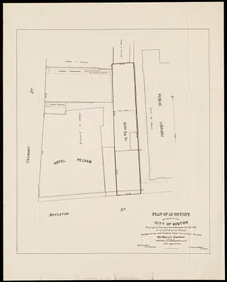 Plan of an estate belonging to the City of Boston to be sold by public auction on Wednesday, Sept. 14th, 1881 ...