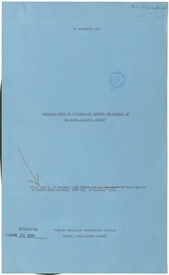 Report, "American Press on Divergencies Between the Members of the North Atlantic Treaty," Full Text of 27 November Pravda Article Broadcast by Radio Moscow