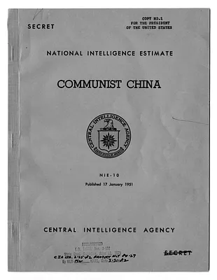 Central Intelligence Agency, National Intelligence Estimate 10, Communist China