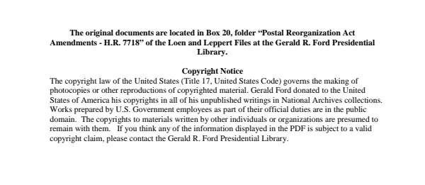 Postal Reorganization Act Amendments - H.R. 7718