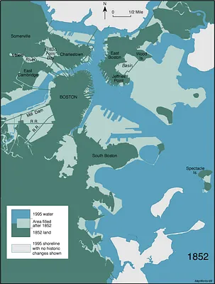 Boston shoreline 1852