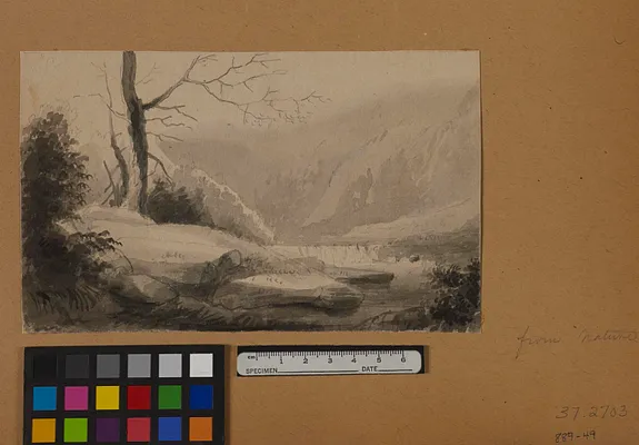 View of Stream and Mountains