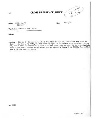 Cross Reference Memorandum