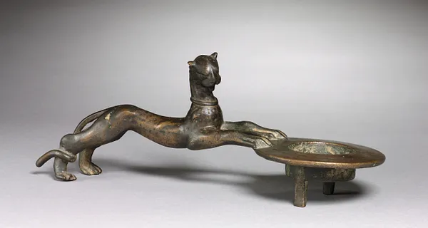 Feline-Handled Incense Burner