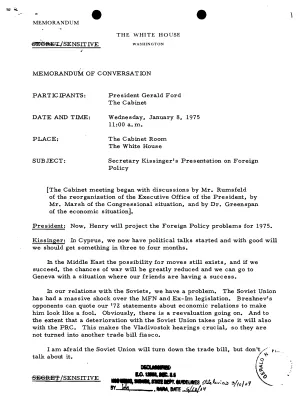 January 8, 1975 - Cabinet Meeting