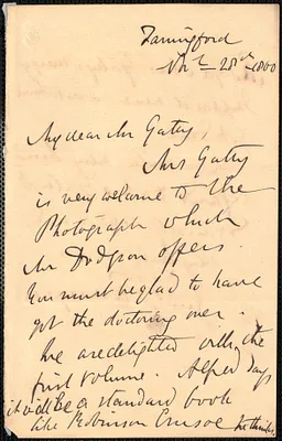 Emily Tennyson autograph letter signed to Mr. Gatty, Farringford, [Isle of Wight], 28 November 1860
