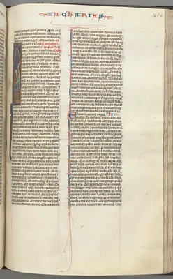 Fol. 365r, Zachariah, historiated initial I, Zachariah standing with a scroll