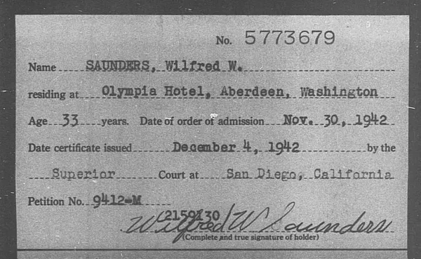 Saunders, Wilfred W. - 1942