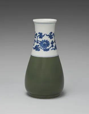Flower Vase with Floral Scroll