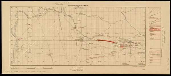 Plan and section, Fifteen-Mile Stream gold district, Halifax Co., N.S