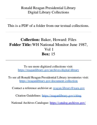 WH National Monitor June 1987 Vol 1