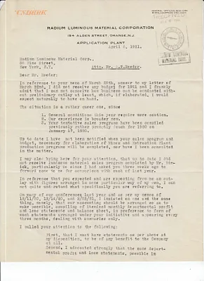 Letters Received to A.N. Roeder [A.Roeder], April 6, 1921