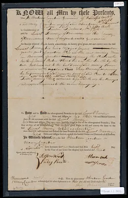 Deed of property in Barnstable sold to Lemuel Bursley of Barnstable by Abraham (Abram) Crocker and Mary Crocker of Randolph, VT