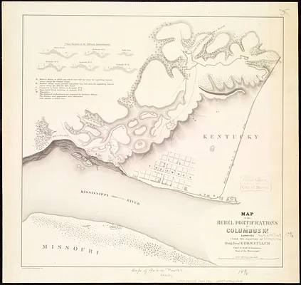 Map of the Rebel fortifications at Columbus, Ky