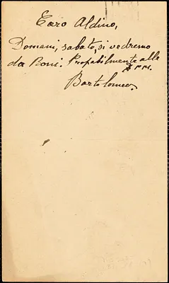 Bartolomeo Vanzetti autographed note (postcard) signed to Aldino Felicani, [Boston, 23 April 1920]