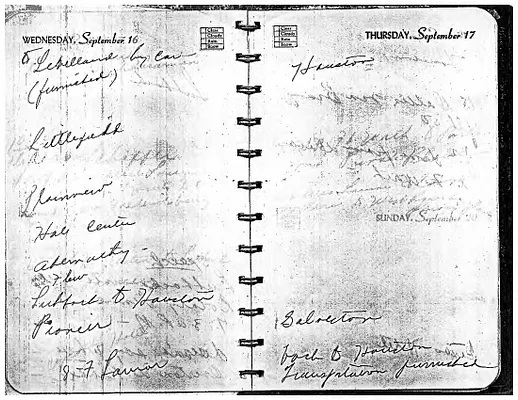 Lyndon Johnson's 1953 Desk Diary, beginning 9/16/1953