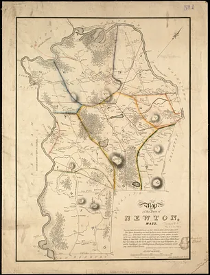 Map of the town of Newton, Mass
