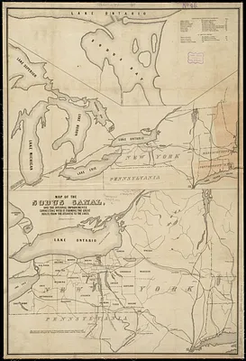 Map of the Sodus Canal, and the internal improvements connecting with it forming the great route from the Atlantic to the Lakes