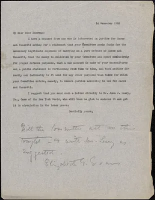 [Elizabeth Glendower Evans] typed letter (copy) to [Mary] Donovan, [Boston, Mass.], December 14, 1926