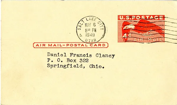 Postcard from William Adamson to Daniel F. Clancy
