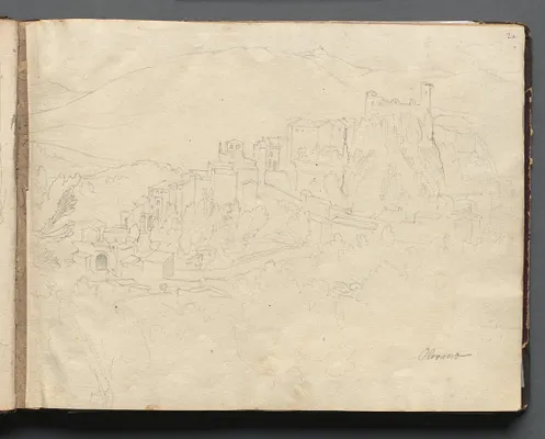 Album with Views of Rome and Surroundings, Landscape Studies, page 02a: "Olevano"
