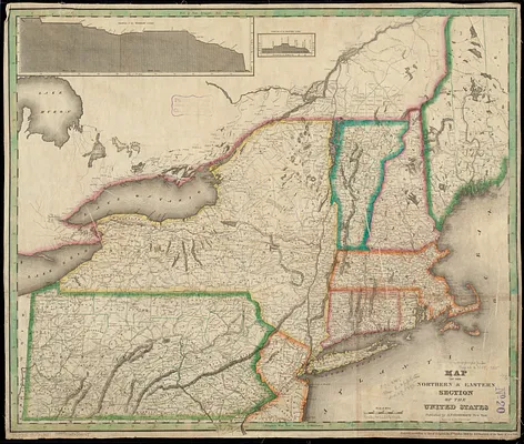 Map of the northern & eastern section of the United States