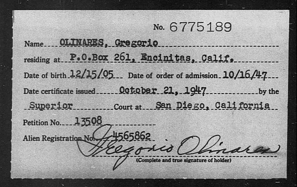 Olinares, Gregorio - 1947