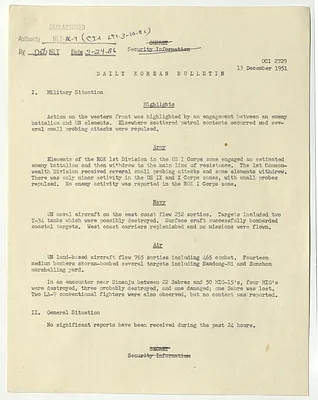 Memorandum, Daily Korean Bulletin