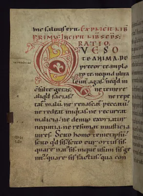 Decorated initial ""Q""