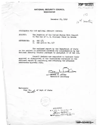 Memorandum from Sidney Souers to the National Security Council