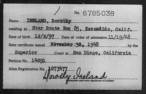 Ireland, Dorothy - 1948