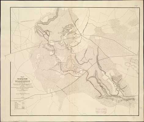 Map of the battle fields of the Wilderness May 5th, 6th, and 7th, 1864