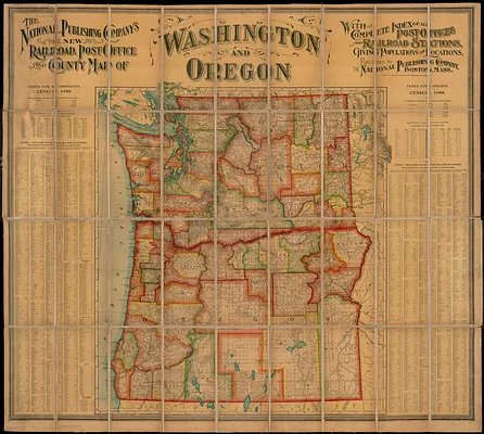 The National Publishing Company's new railroad, post-office and county map of Washington and Oregon