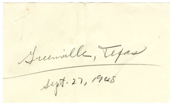 Press Release, Speech of President Harry S. Truman, Greenville, Texas