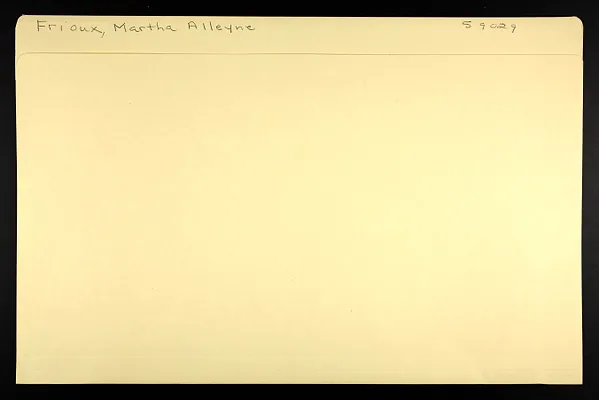 Frioux, Martha Alleyne