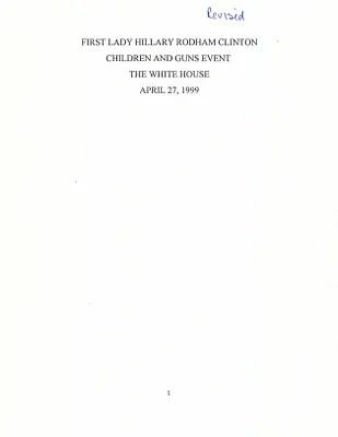 Youth Development/Afterschool/Violence-Gun Event, 4/27/99, POTUS/FLOTUS