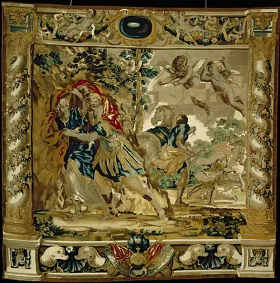 Dido and Aeneas seek shelter from a storm