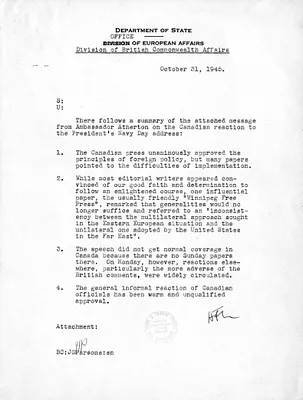 Memorandum from the Department of State