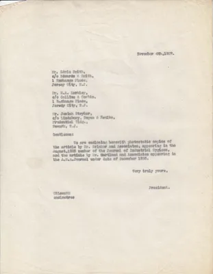 Letters Sent to Edwin Smith [Edwin F. Smith], E. A. Markley, Josiah Stryker, November 4, 1927