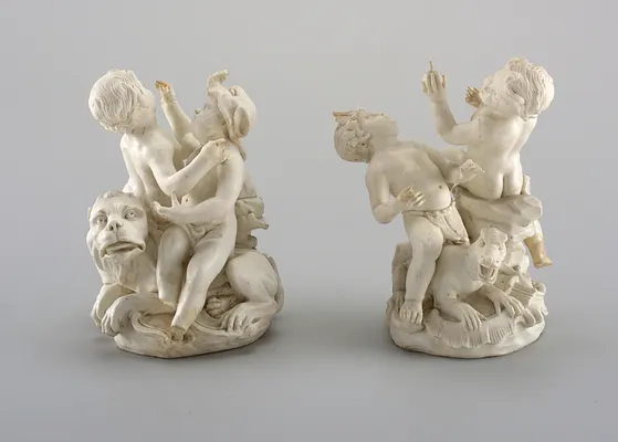 Pair of Allegorical Figural Groups Depicting the "Four Continents"
