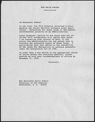 Alaska Lands Cabinet Letters