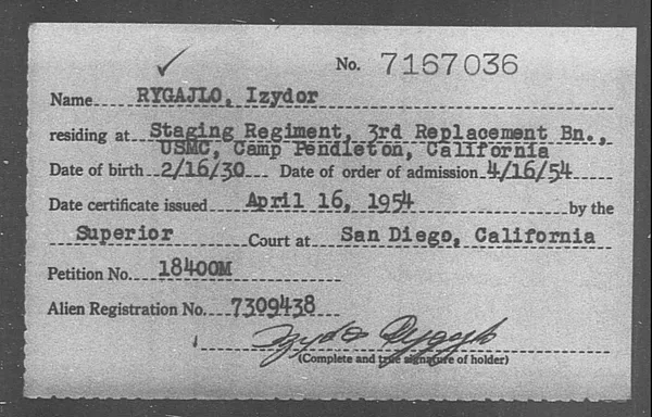 Rygajlo, Izydor - 1954