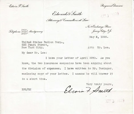 Letters Received to C.B. Lee, May 2, 1929