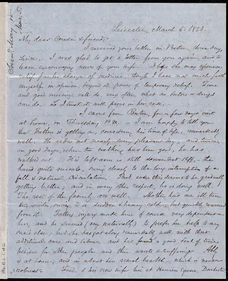 Letter from Samuel May, Jr., Leicester, to Samuel Joseph May, March 5, 1853